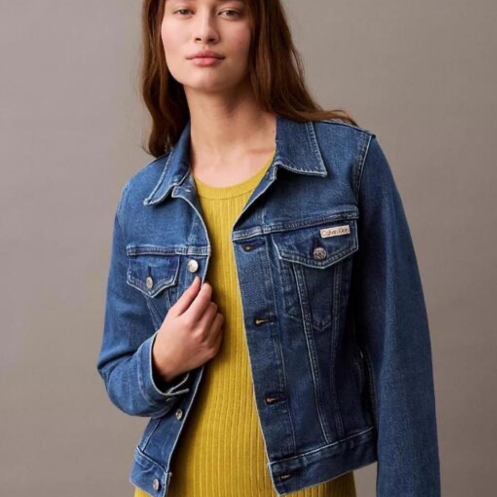 Calvin Klein Women's Classic Denim Trucker Jacket  Size XL NWT